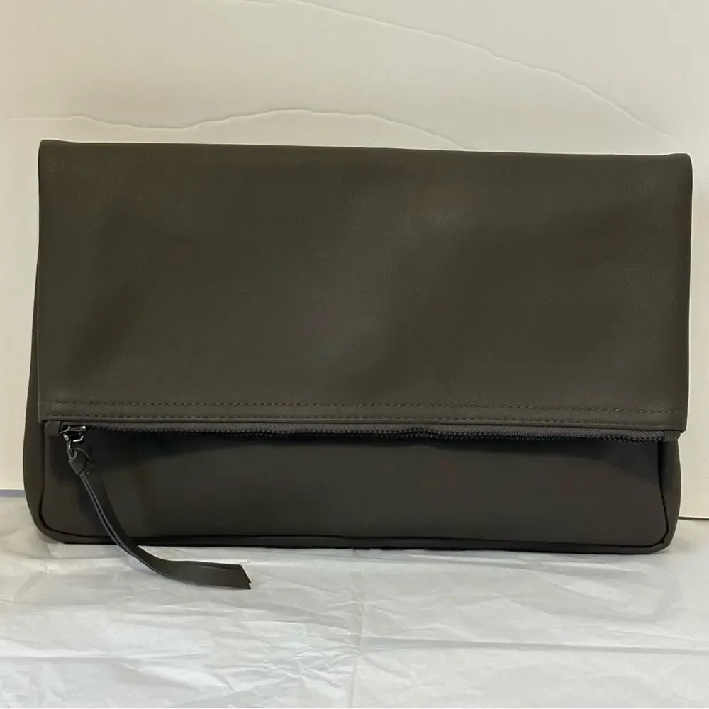 Dawid Tomaszewski x Tanah Rhea Berlin Smoke Leather Fold-over Envelope Clutch